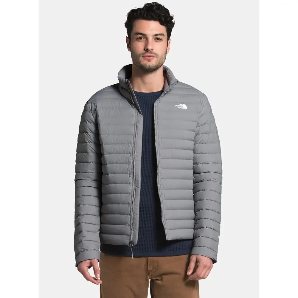 The North Face Mens Matte Gray Stretch Down Insulated Puffer Jacket,Size XXL,EUC